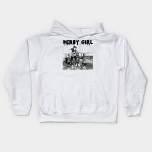 DERBY GIRL ROLLERSKATE VINTAGE ROLLERDERBY gerry murray Kids Hoodie